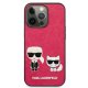 Apple iPhone 13 Pro 6.1\" Karl Lagerfeld Ikonik Karl&Choupette Case Cover (KLHCP13LPCUSKCP), Fuchsia