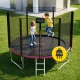 4Fizjo CLASSIC Kids Garden Trampoline, 312 cm (10 FT), Pink/Black