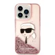 Karl Lagerfeld Liquid Glitter Karl\'s Head Case for iPhone 14 Pro - Pink