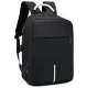 Waterproof anti-theft laptop backpack with USB, black