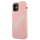 Guess iPhone 12 mini Case Silicone Vintage Script, Pink/Green