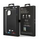 BMW iPhone 14 Case Leather Stamp Tricolor, Black
