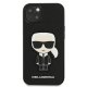 Apple iPhone 13 mini 5.4\" Karl Lagerfeld Saffiano Ikonik Karl`s Patch Case Cover (KLHCP13SOKPK), Black