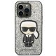 Apple iPhone 14 Pro Max 6.7\" Karl Lagerfeld Glitter Flakes Ikonik Case Cover (KLHCP14XGFKPG), Silver
