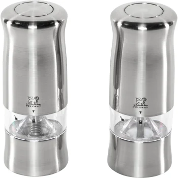 Electric Salt and Pepper Mill Set Peugeot Zeli Duo, 14 cm, Silver