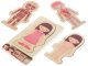 Wooden educational puzzle \"Montessori\" anatomy, studying the parts of the body, girl