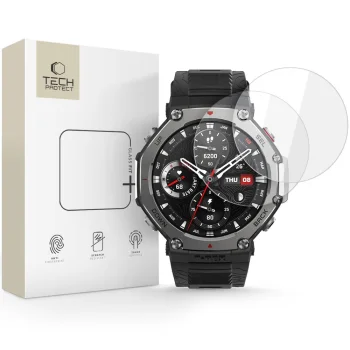 Tempered Glass Tech-Protect Glass Fit+ for Amazfit T-Rex 3 Pro 48mm 2-Pack - Transparent