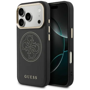 Guess Perforated 4G MagSafe Case for iPhone 17 Pro Max, Black