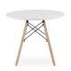 Round Scandinavian Coffee Table with 60 cm Top, White