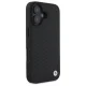 BMW iPhone 16 Case Sign Leather Diamond Metal Logo MagSafe, Black