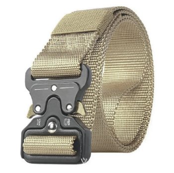 Tactical Webbing Belt with Quick Release Buckle, Desert