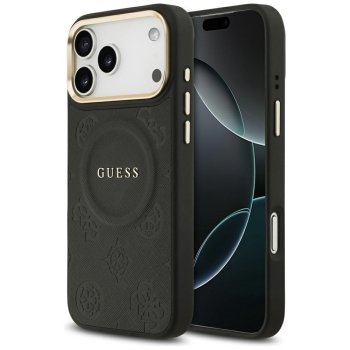 Guess Peony Hot Stamp MagSafe Phone Case Cover iPhone 17 Pro Max - Black