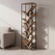 Tree Bookshelf with 10 Shelves Geometric Bookcase by ModernHome, Light Oak