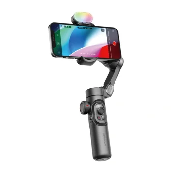 AOCHUAN Smart XE trijų ašių vaizdo stabilizatorius su RGB apšvietimu, juodas