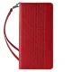 Magnet Strap Case for iPhone 14 Plus Flip Wallet Case with Stand and Wrist Lanyard, Red