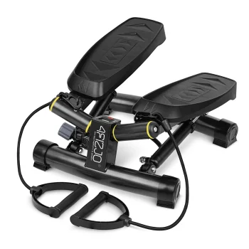 4FIZJO Mini Twist Stepper PRO with Resistance Bands, Black