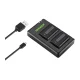 NEEWER NP-FW50 kit: 2 × 1100 mAh batteries and dual charger