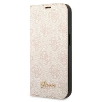 Guess iPhone 14 Pro Bookcase 4G Vintage Gold Logo Pink