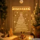 3D LED Window Stained Glass, Christmas Decoration, Warm Light