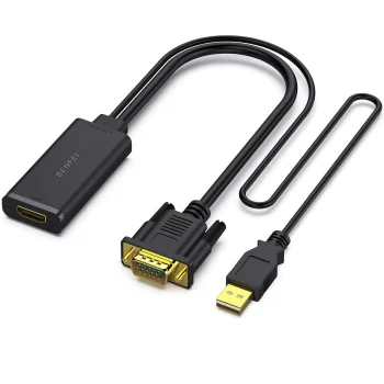 BENFEI VGA to HDMI Adapter 1080P with Audio and USB Power, Black