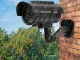 Dummy Security Camera with LED and Solar Panel, Black