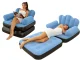Inflatable Sofa 2-in-1 Convertible Pull-Out Chair to Air Bed Lounger, Blue
