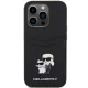 Karl Lagerfeld iPhone 15 Pro Case Saffiano Cardslot Karl&Choupette, Black