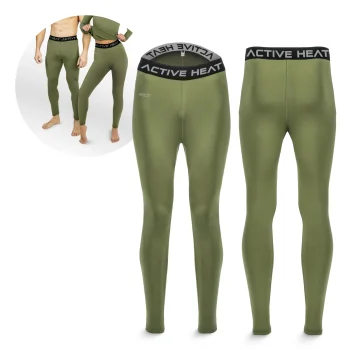 4Fizjo Unisex Thermal Pants, Size S, Green