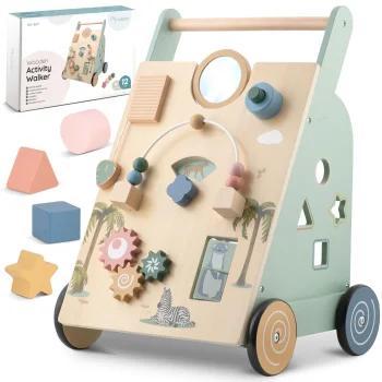 Nukido NK-857 Wooden Push Walker with Activity Center