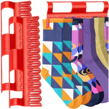 Massido Sock Holders for Clothes Drying Rack, 2 Pcs, Red
