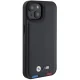 Apple iPhone 15 6,1\" BMW Leather Stamp Tricolor Case Cover (BMHCP15S22PTDK), Black