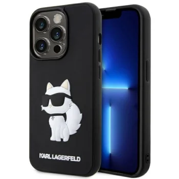 Karl Lagerfeld iPhone 14 Pro Max Case 3D Rubber Choupette, Black