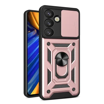 Hybrid Armor Camshield Case for Samsung Galaxy S25, Pink