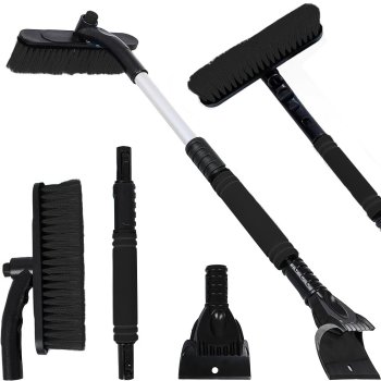 Extendable Snow Brush and Ice Scraper for Car Windshield and Windows, Black