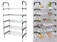 Shoe Rack, 5 Tiers, for 15 Pairs, Silver
