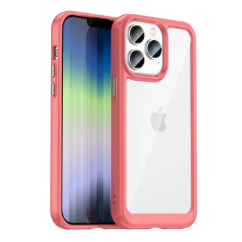 Outer Space Case for iPhone 14 Pro Max with Gel Frame, Red