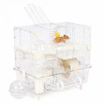 Petsi 3-Level Cage for Small Rodents with Accessories, White