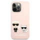 Karl Lagerfeld iPhone 13 / 13 Pro Case Silicone Karl & Choupette, Light Pink