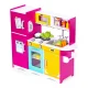 Large wooden play kitchen for children with opening fridge, oven and microwave, ECOTOYS, colorful