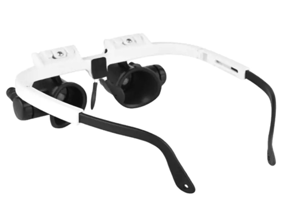 Head Magnifier Glasses with LED Light for Close Work 8x 23x, black and white (0)