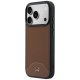Mercedes Leather Wood Effect Curve MagSafe Case for iPhone 17 Pro, Brown