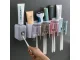 Wall-Mounted Bathroom Organizer with Toothbrush Holder and Dispenser, white