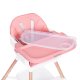 ECOTOYS 2-in-1 Baby High Chair with Booster Seat, Pink