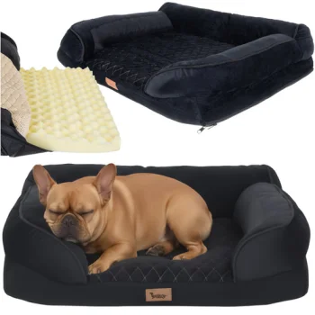 Purlov S Ergonomic Pet Bed 65x55x18 cm, Black