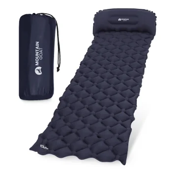 Mountain Goat Single Inflatable Camping Sleeping Mat, Navy Blue