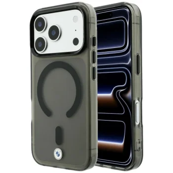 BMW Sign Frosted IML Metal Logo MagSafe Case for iPhone 18 Pro / 17 Pro, Gray