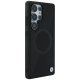 BMW Leather Half Textured MagSafe Case for Samsung Galaxy S25 Ultra, Black