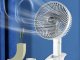 Portable Clip On Desk Fan, 3-Speed Cordless USB Fan, White-Grey