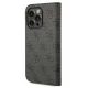 Guess iPhone 14 Pro Max Wallet Case 4G Vintage Gold Logo, Black