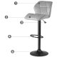 Sofotel Castel Bar Stool with Backrest, Light Grey